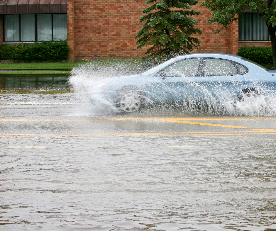Flood water car